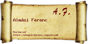 Almási Ferenc névjegykártya