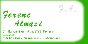 ferenc almasi business card